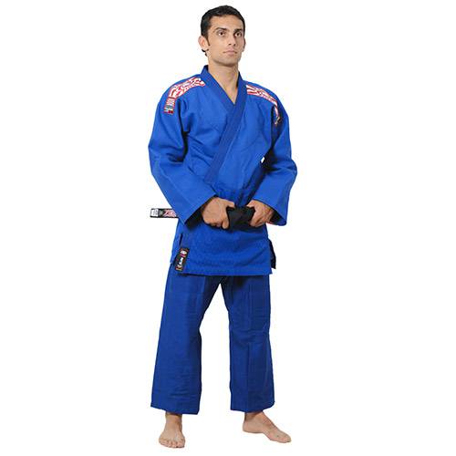 Tamanhos, Medidas e Dimensões do produto Kimono Judo Trançado Serie Prata Azul A6