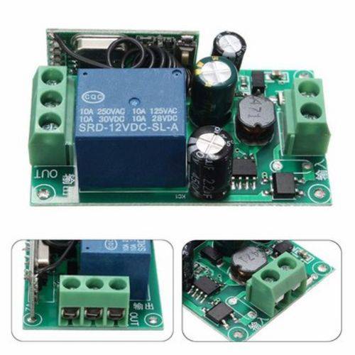 Tamanhos, Medidas e Dimensões do produto Kit 03 Interruptores 1 Canais Sem Fio RF 433 MHZ (85v~220v) + Painel RF 3 Botões 433Mhz