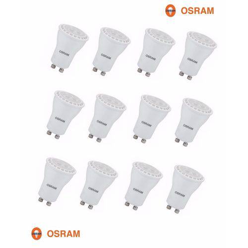 Tamanhos, Medidas e Dimensões do produto Kit 12 Lâmpadas LED Mini Dicróica 4w 5000k (Branca) Gu10 Bivolt OSRAM