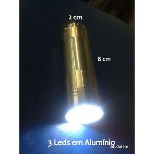 Tamanhos, Medidas e Dimensões do produto Kit 12 Mini Lanterna Tática com 3 Leds em Aluminio