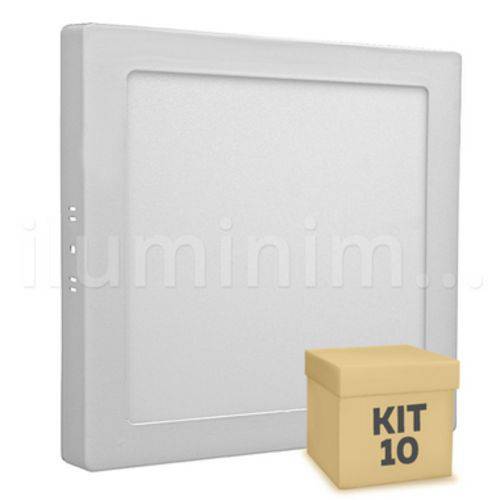 Tamanhos, Medidas e Dimensões do produto Kit 10 Painel Plafon Luminária Sobrepor Teto Led Spot 18w Frio