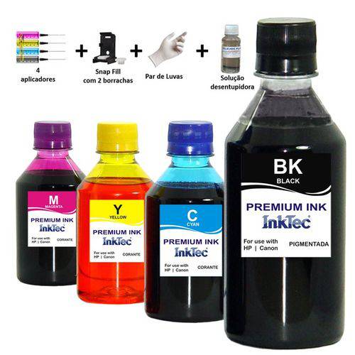 Tamanhos, Medidas e Dimensões do produto Kit 1350ml Tinta Inktec Recarga Cartucho Canon 44 | 54 | 140 | 141 | 145 | 146 | 210 | 211 + Snap