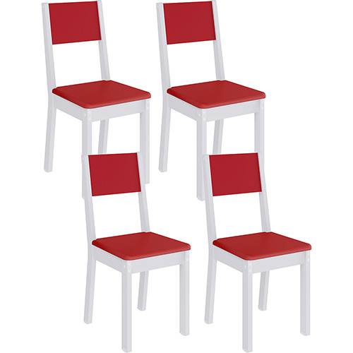 Tamanhos, Medidas e Dimensões do produto Kit 4 Cadeiras Iara 4228A Courino Vermelho - Madesa