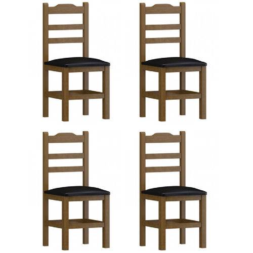 Tamanhos, Medidas e Dimensões do produto Kit 4 Cadeiras Pérola Madeira Maciça Imbuia com Estofado Corano Preto