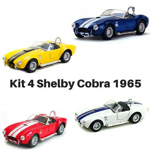 Tamanhos, Medidas e Dimensões do produto Kit 4 Carrinho de Coleção Antigo Shelby Cobra 427 S/c Vintage Ferro