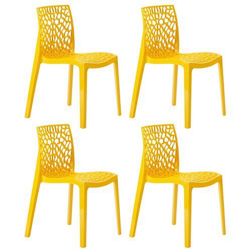 Tamanhos, Medidas e Dimensões do produto KIT - 4 X Cadeiras Gruvyer - Polipropileno - Amarelo