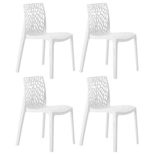 Tamanhos, Medidas e Dimensões do produto KIT - 4 X Cadeiras Gruvyer - Polipropileno - Branco