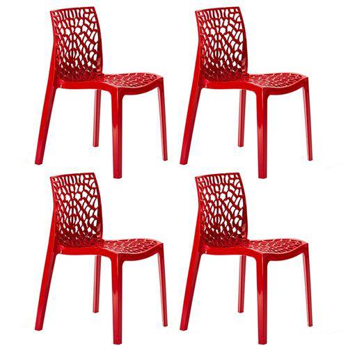 Tamanhos, Medidas e Dimensões do produto KIT - 4 X Cadeiras Gruvyer - Polipropileno - Vermelho