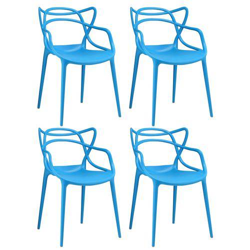Tamanhos, Medidas e Dimensões do produto KIT - 4 X Cadeiras Masters Allegra - Azul