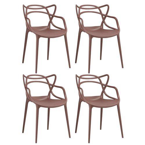 Tamanhos, Medidas e Dimensões do produto KIT - 4 X Cadeiras Masters Allegra - Marrom