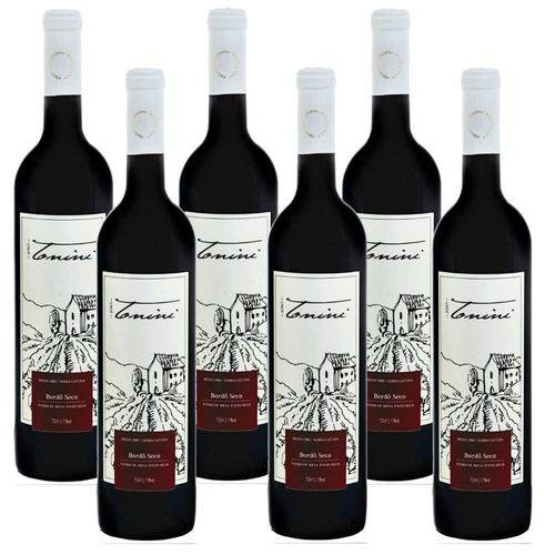Tamanhos, Medidas e Dimensões do produto Kit 6 Vinho Tinto Seco de Mesa Bordo Vinícola Tonini