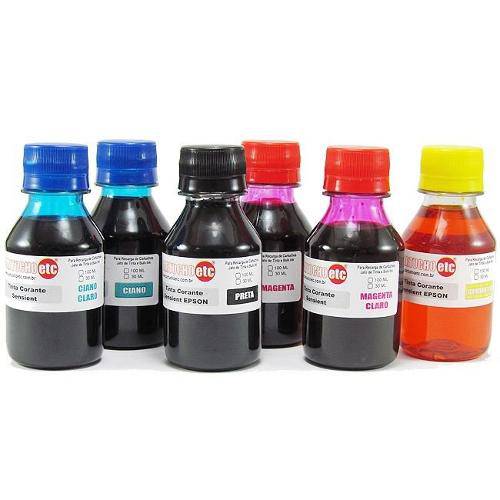 Tamanhos, Medidas e Dimensões do produto Kit 600ml de Tinta Formulabs Epson Corante Uv - 100ml de Cada Cor