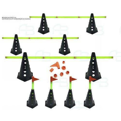 Tamanhos, Medidas e Dimensões do produto Kit 8 Cones Furado C/ Barreira Funcional Black Agilidade
