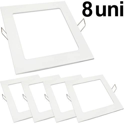 Tamanhos, Medidas e Dimensões do produto Kit 8 Luminária Plafon Led 18w Embutir Quadrado Branco Frio