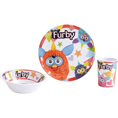 Tamanhos, Medidas e Dimensões do produto Kit Alimentação Prato Raso e Fundo com Copo Furby - By Kids