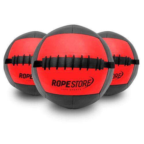 Tamanhos, Medidas e Dimensões do produto Kit 3 Bolas Wall Ball 10, 14, 20 Libras Vermelha Rope Store