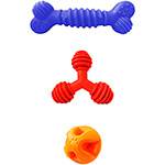 Tamanhos, Medidas e Dimensões do produto Kit Brinquedo Raças Pequenas (Cores Sortidas) - Furação Pet