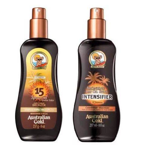 Tamanhos, Medidas e Dimensões do produto Kit Bronzeador Fps 15 + Intensificador Australian Gold 2x237ml