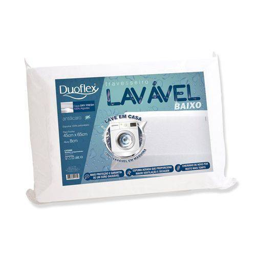 Tamanhos, Medidas e Dimensões do produto Kit C/2 Travesseiros Duoflex Lavável Baixo LV3200 45x65x8 Cm