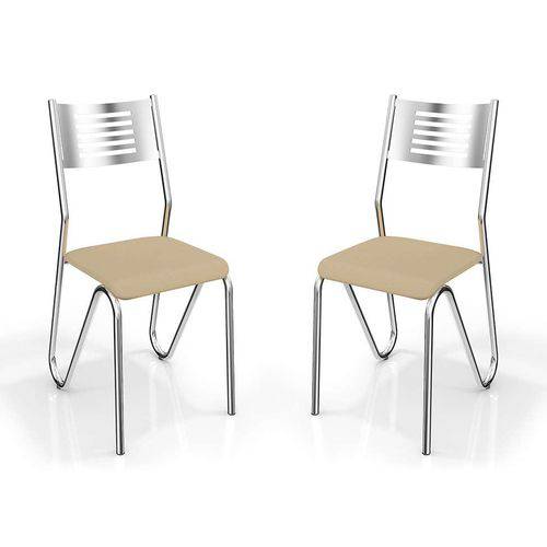 Tamanhos, Medidas e Dimensões do produto Kit 2 Cadeiras Nápolis Cromada Nude Kappesberg