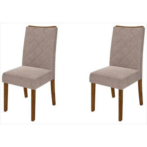 Tamanhos, Medidas e Dimensões do produto Kit 2 Cadeiras para Sala de Jantar Golden Malbec/Pena Bege - Dj Móveis BENITES MÓVEIS