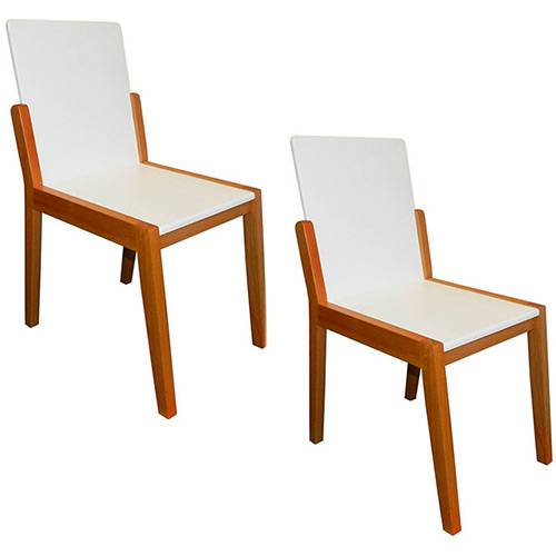 Tamanhos, Medidas e Dimensões do produto Kit 2 Cadeiras Paulista Natural/Branco - Orb