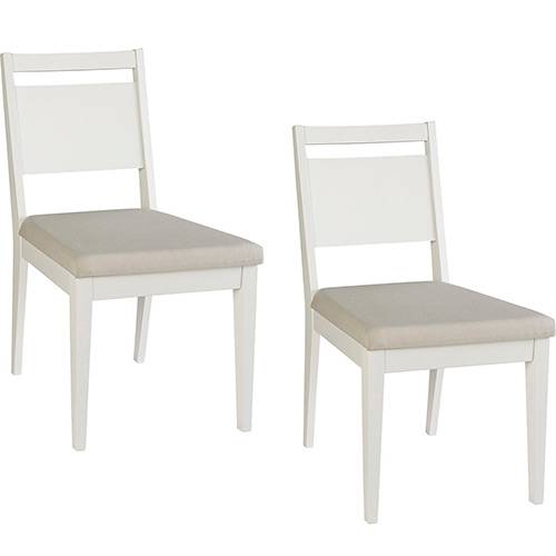Tamanhos, Medidas e Dimensões do produto Kit 2 Cadeiras Sofia Branco com Assento Bege - Orb
