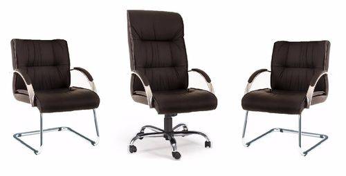 Tamanhos, Medidas e Dimensões do produto Kit Cadeiras Zeus Couro Presidente 2 Cadeiras Fixas