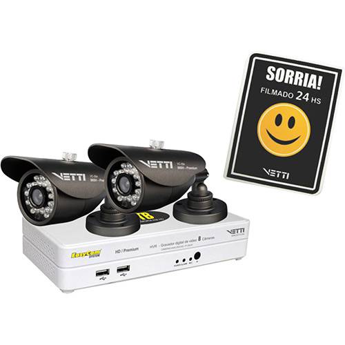 Tamanhos, Medidas e Dimensões do produto Kit Câmeras de Segurança VETTI EasyCam 8 Canais 8x2e HD - Premium 960 H - 0549