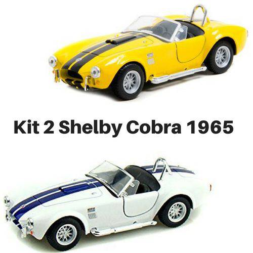 Tamanhos, Medidas e Dimensões do produto Kit 2 Carrinho de Coleção Shelby Cobra 427 S/c Antigo de Metal Ano 1955