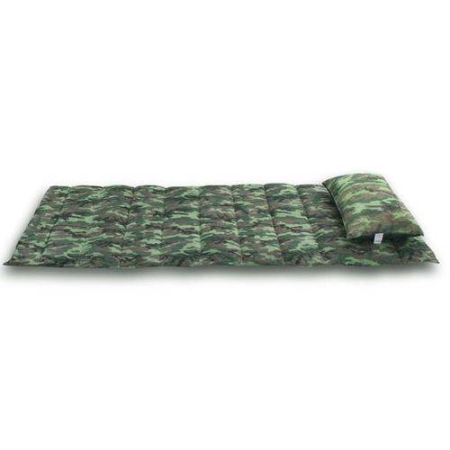 Tamanhos, Medidas e Dimensões do produto Kit Colchonete + Travesseiro com Estampa Militar para Acampar