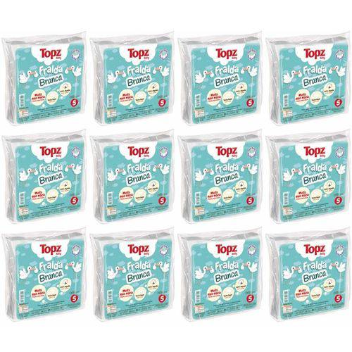 Tamanhos, Medidas e Dimensões do produto Kit com 12 Pacotes de Fralda de Pano Cremer Topz Baby Basica Branca