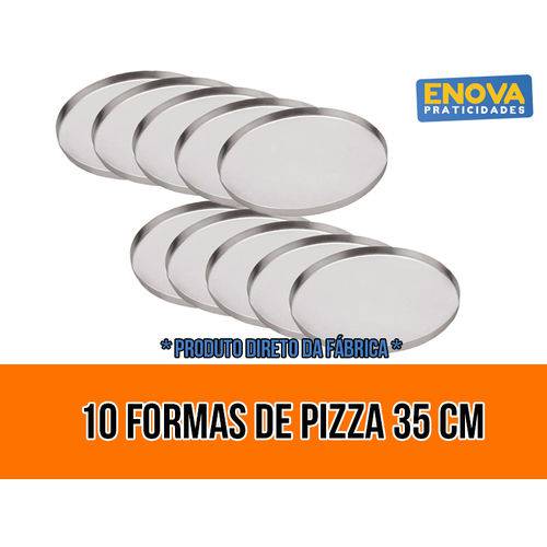 Tamanhos, Medidas e Dimensões do produto Kit com 10 Formas para Pizza 35 Cm em Aluminio Duradouro