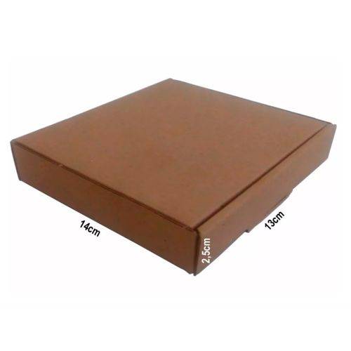 Tamanhos, Medidas e Dimensões do produto Kit com 100 Caixas de Papelão 14 X 13 X 2,5 Cm para Correios e Transporte de Encomendas