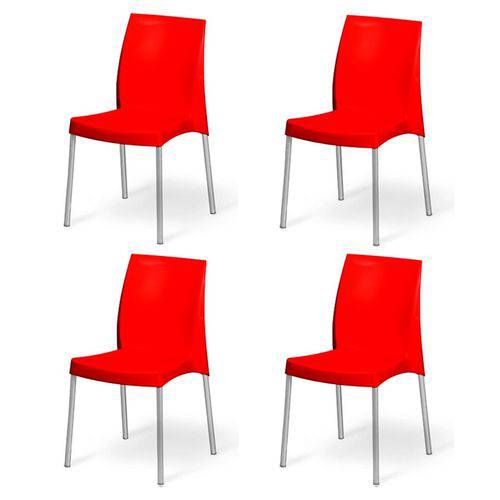 Tamanhos, Medidas e Dimensões do produto Kit com 4 Cadeiras Jasmim Vermelha Planmar