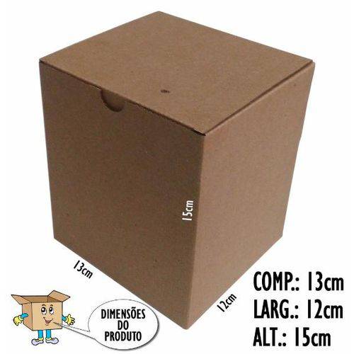 Tamanhos, Medidas e Dimensões do produto Kit com 50 Caixas de Papelão 13 X 12 X 15 Cm para Correios e Transporte de Encomendas