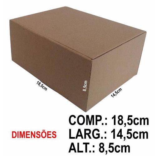 Tamanhos, Medidas e Dimensões do produto Kit com 50 Caixas de Papelão 18,5x14,5x8,5 Cm para Correios e Transporte de Encomendas