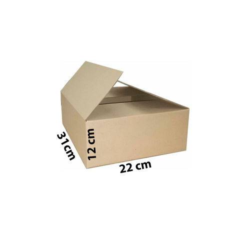 Tamanhos, Medidas e Dimensões do produto Kit com 50 Caixas de Papelão 31x22x12 Cm para Correios e Transporte de Encomendas (Sedex Nº 3)