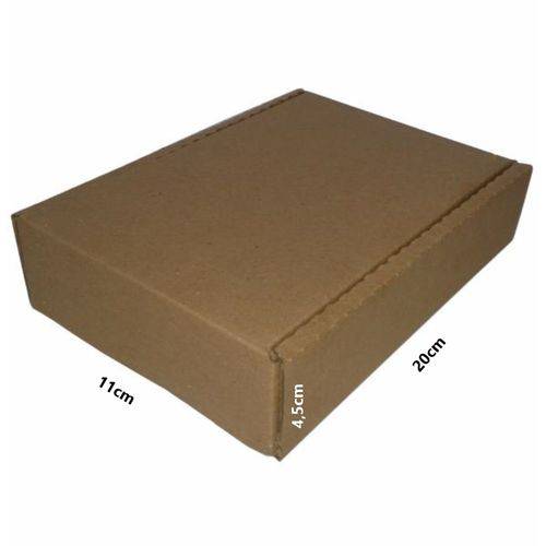 Tamanhos, Medidas e Dimensões do produto Kit com 50 Caixas de Papelão Pardo 11 X 20 X 4,5 Cm para Correios e Transporte de Encomendas