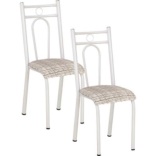 Tamanhos, Medidas e Dimensões do produto Kit com 2 Cadeiras 023 Branco Estampa Rattan - Artefamol