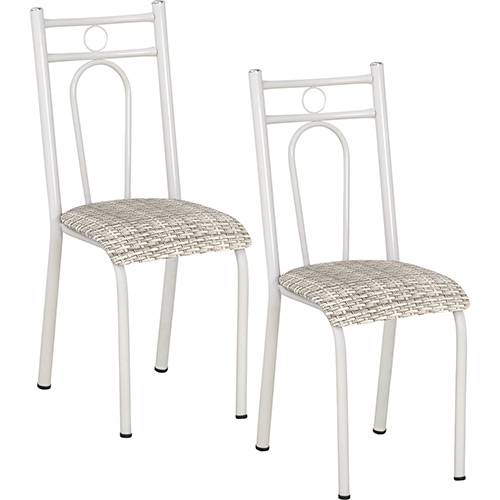 Tamanhos, Medidas e Dimensões do produto Kit com 2 Cadeiras 023 Craqueado Preto Estampa Rattan - Artefamol