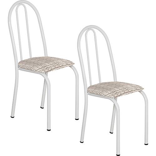 Tamanhos, Medidas e Dimensões do produto Kit com 2 Cadeiras 005 Branco Estampa Rattan - Artefamol