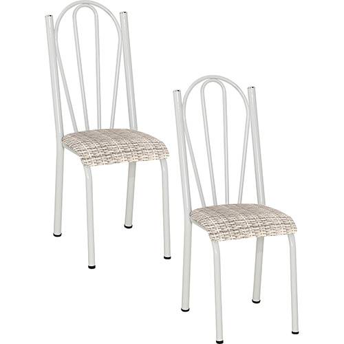 Tamanhos, Medidas e Dimensões do produto Kit com 2 Cadeiras 021 Branco Estampa Rattan - Artefamol