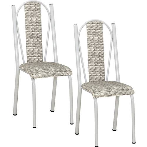 Tamanhos, Medidas e Dimensões do produto Kit com 2 Cadeiras 028 Branco Estampa Rattan - Artefamol