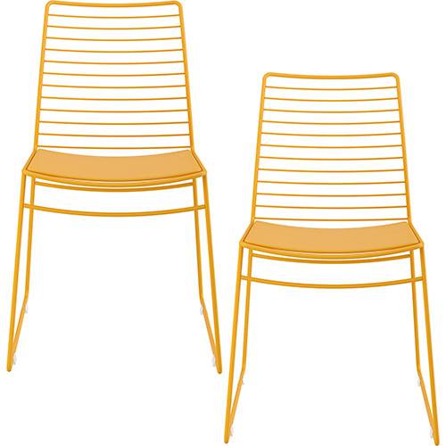 Tamanhos, Medidas e Dimensões do produto Kit com 2 Cadeiras Nicole Amarelo - Carraro