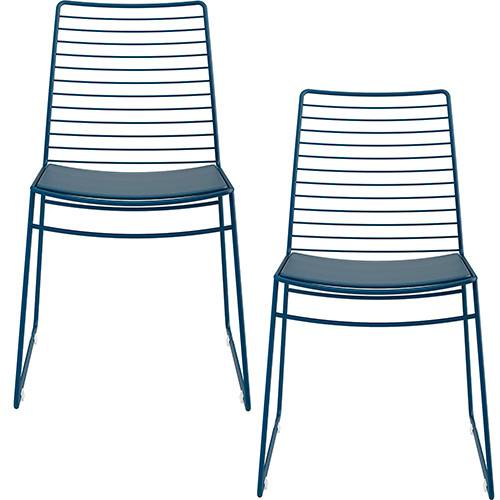 Tamanhos, Medidas e Dimensões do produto Kit com 2 Cadeiras Nicole Azul Noturno - Carraro