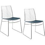 Tamanhos, Medidas e Dimensões do produto Kit com 2 Cadeiras Nicole Cromada Couríssimo Azul Noturno - Carraro
