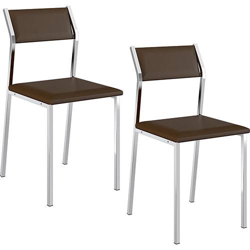 Tamanhos, Medidas e Dimensões do produto Kit com 2 Cadeiras Sofia Cromada Napa Cacau - Carraro