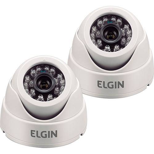 Tamanhos, Medidas e Dimensões do produto Kit com 2 Câmeras de Segurança Dome Cmos 600TVL Branca - Elgin