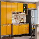 Tamanhos, Medidas e Dimensões do produto Kit Cozinha 4 Módulos 5840-s20- Sicília - Multimóveis - Argila / Amarelo
